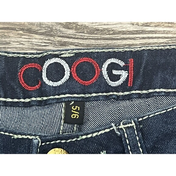 COOGI Women's 5/6 Capri Cropped Jeans Embroidered American Flag Vtg. Y2K - Picture 13 of 16